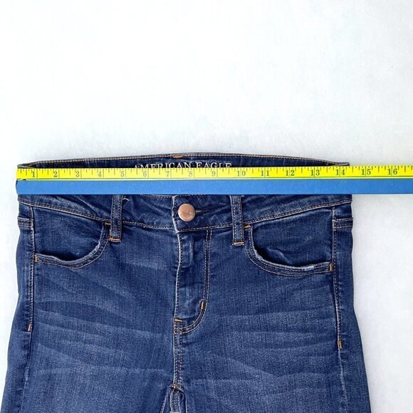 American Eagle Women's Jeans Super Stretch Jeggings Raw Hems size 4R - Picture 4 of 7